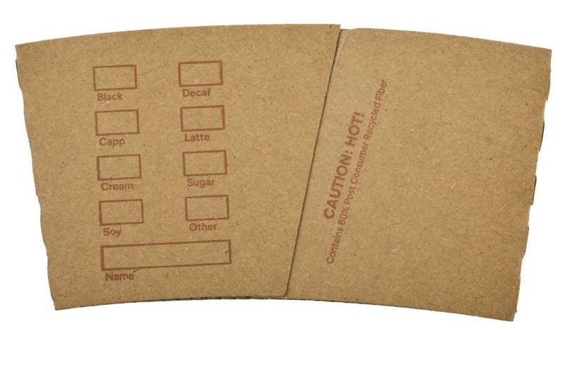 COFFEE SLEEVES FITS 10,12, 16& 20 OZ KRAFT 1000/CS ES1000N