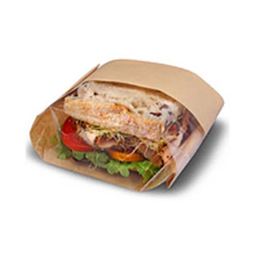 TO-GO DELI BAG NATURAL 5 3/4X2 3/4X3 /12 WITH WINDOW 500/CS