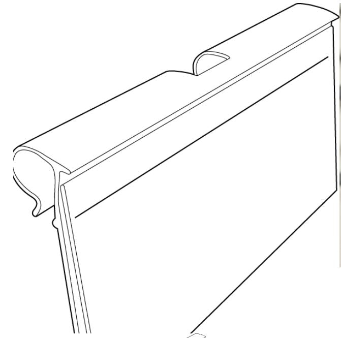 CLIP 2"LX1 1/4"H INFO STRIP LABEL HOLDER FOR T-SCAN HOOK-CLEAR