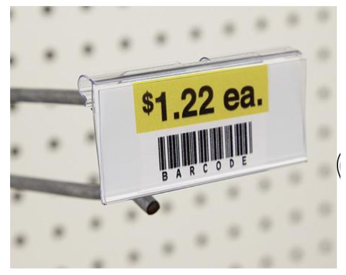 CLIP 2"LX1 1/4"H INFO STRIP LABEL HOLDER FOR T-SCAN HOOK-CLEAR