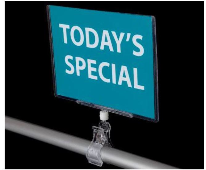 CLIP SIGN HOLDER 3-1/2 IN HEIGHT CLIP-ON KNUCKLE SIGN PROTECTOR CLEAR