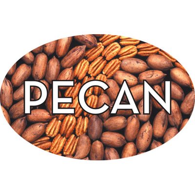 LABEL- PECAN FLAVOR 1.25" X 2" OVAL 500/ROLL