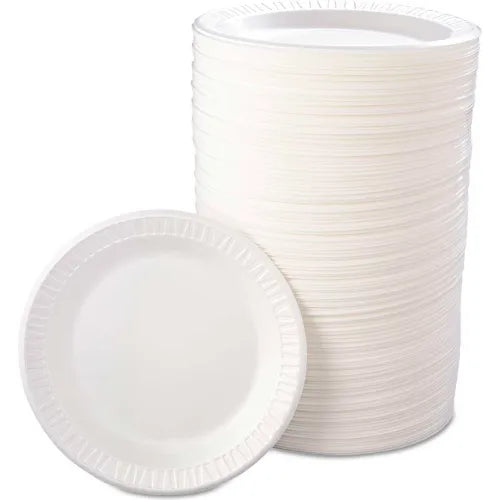 PLATE 9" WHITE FOAM LAMINATED 9PWQR/9PWQ 500/CS