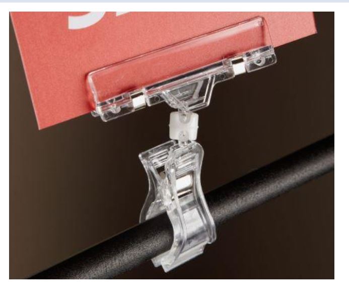CLIP SIGN HOLDER 4 "L X 3" CLEAR