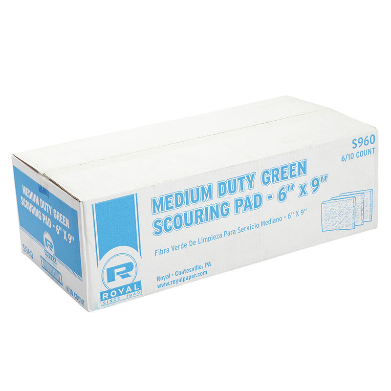 SCRUBBER MEDIUM DUTY GREEN SCOURING PAD 6/10