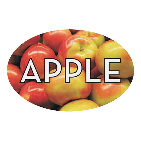 LABEL- APPLE FLAVOR 1.25" X 2" OVAL 500/ROLL