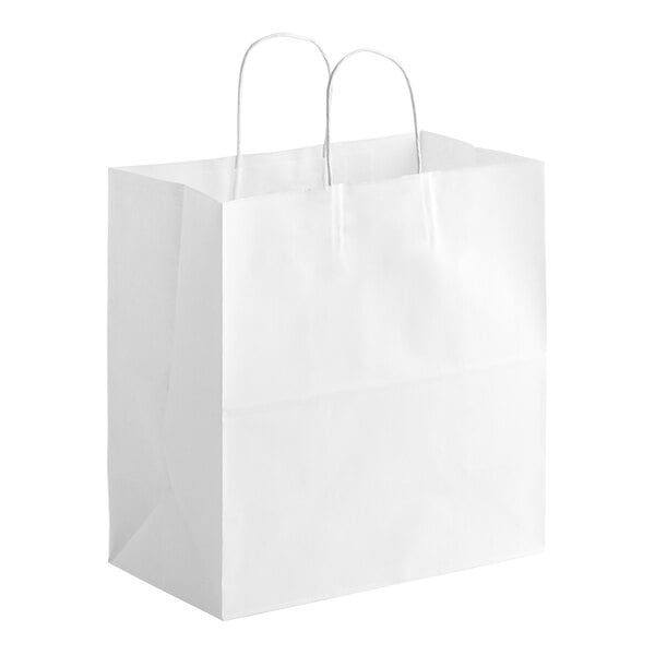 PAPER BAG 13X7X13 JR MART WHITE 250/CS