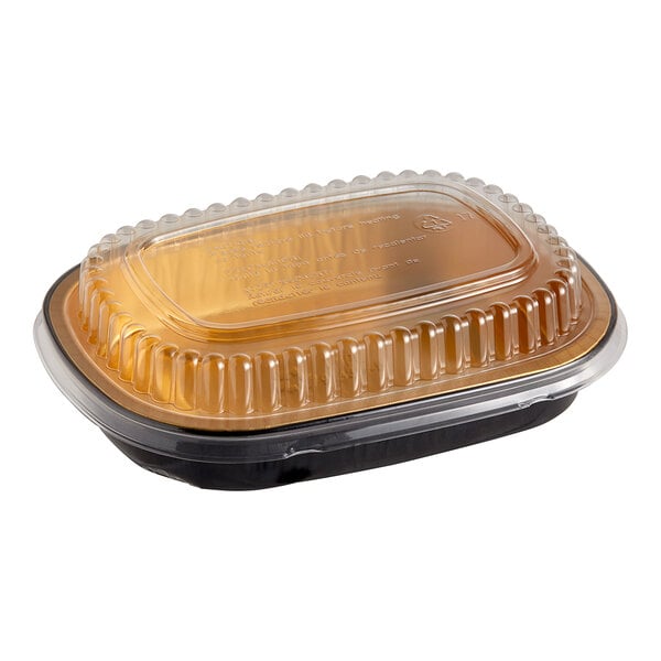 ALUM GOLD/BLACK SM. PAN / PET LID 100/CS 9331-PT-100 (DURABLE)