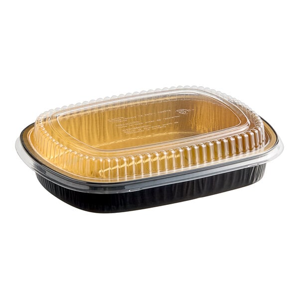 ALUM GOLD/BLACK LARGE. PAN / DOME LID COMBO  11-1/4"X8-7/8 50/CS BLY-2014