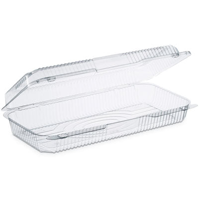 DART C90UT1 13.4"L x 6.8"W x 2.6"H Clear Hinged StayLock Plastic Container 200/Case..