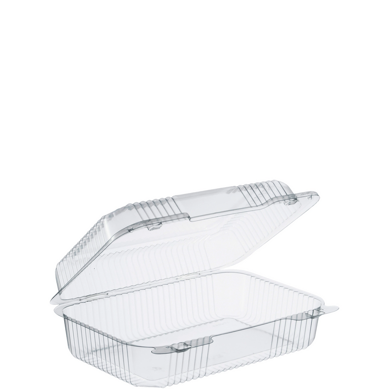 DART C40OUT1 STAYLOCK 9 3/8"X6 3/4"X3 1/8" CLEAR HINGED MEDIUM HIGH DOME OBLONG 250/CS C40UT1