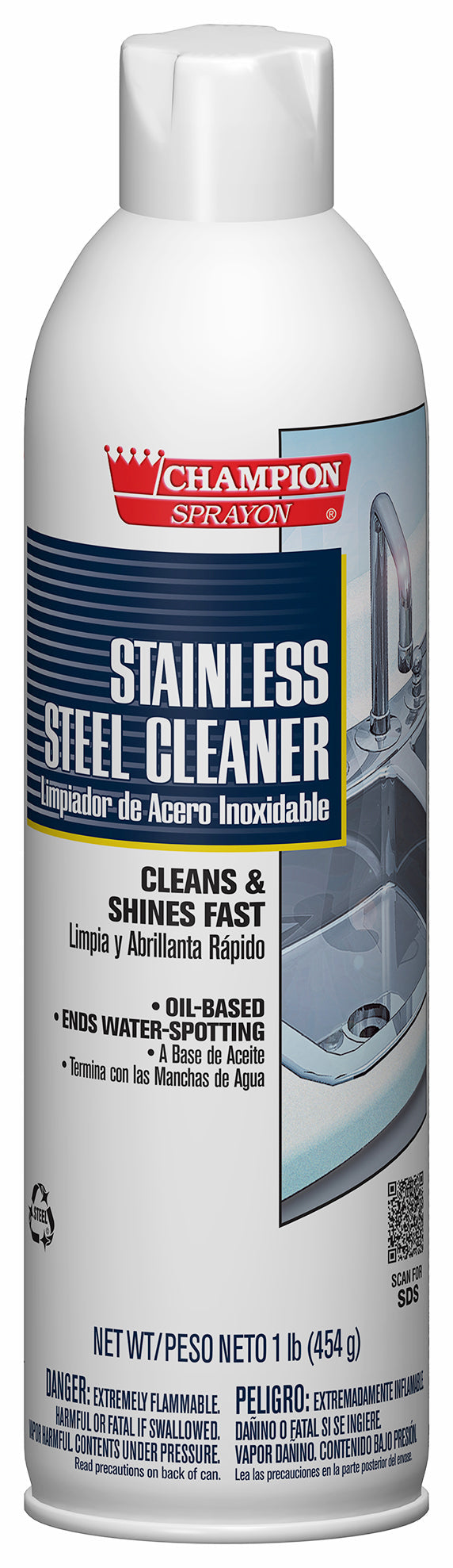 CLEANER STAINLESS STEEL SPRAY OIL BASE 16 OZ 12/CS
