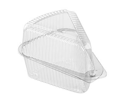 PIE CONTAINER 5 3/8"X4 3/8"X4 3/16" CLEAR PETE WEDGE SINGLE SLICE WITH HIGH DOME LID 300/CS 503230