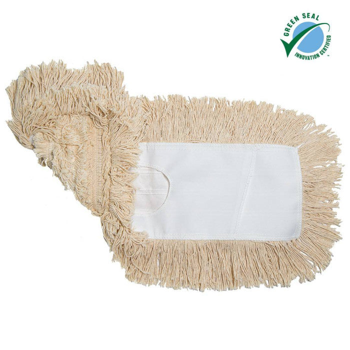 DUST MOP 48"X5" WHITE SLOT POCKET
