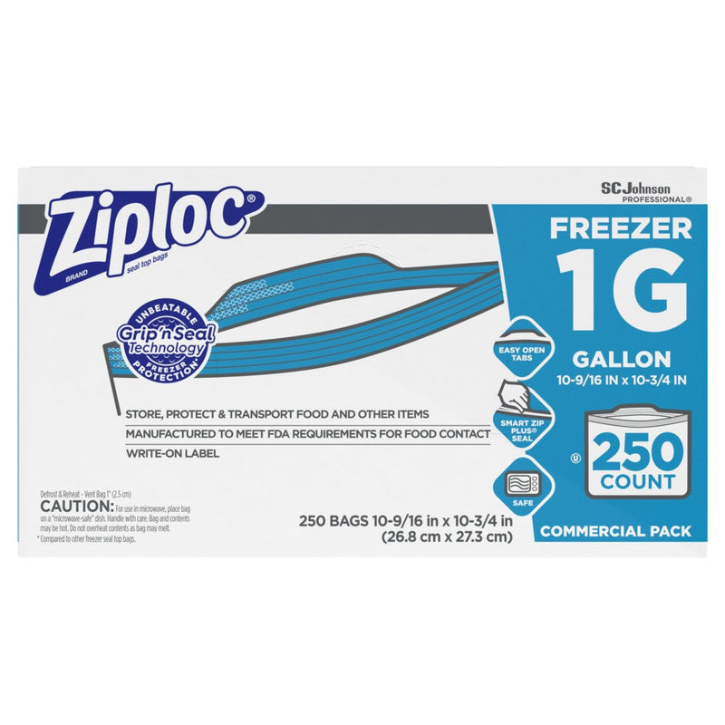 ZIPLOC FREEZER BAG 1 GALLON 250/CS SC JOHNSON