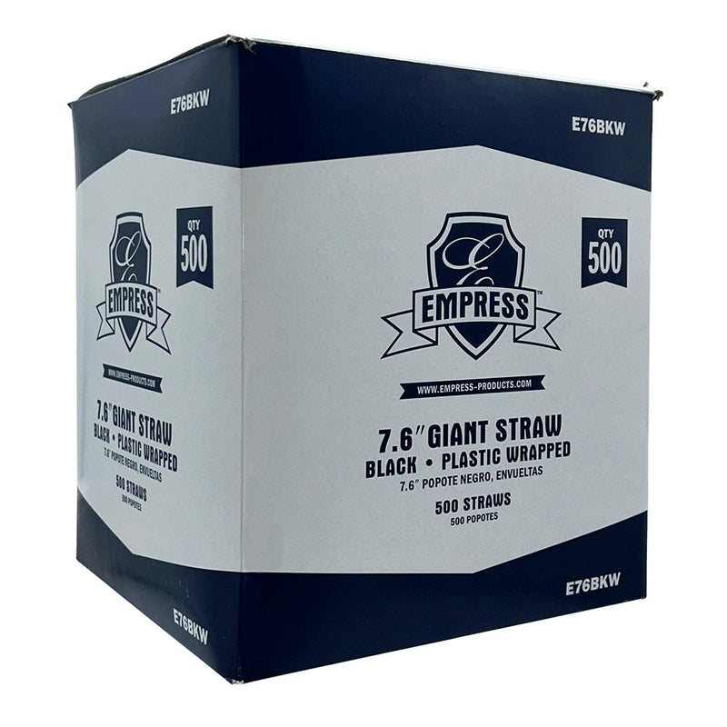 WRAPPED STRAW 7.75 JUMBO BLACK 10/500/CS