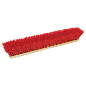 BROOM FLOOR BRUSH HEAD 24"  HVY DUTY RED POLYPRO 96324-6