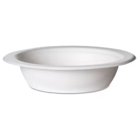 BIODEGRADABLE BOWL 16 OZ 1000/CS BL-16 NATURAL WHITE BAGASSE HVY WEIGHT
