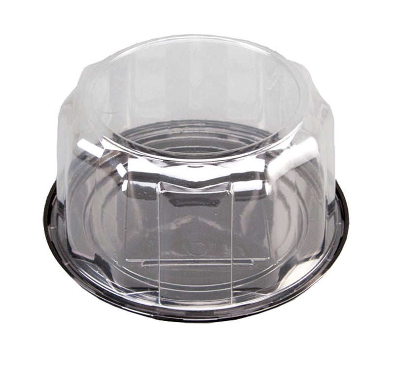 CAKE 11.10" BLK ROUND W/ 5.5" SCALLOPED PET DOME 50/CS 1075550