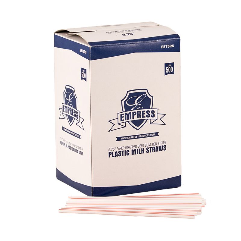 WRAPPED MILK STRAW SEMI SLIM 5.5" WHITE 12000/CS