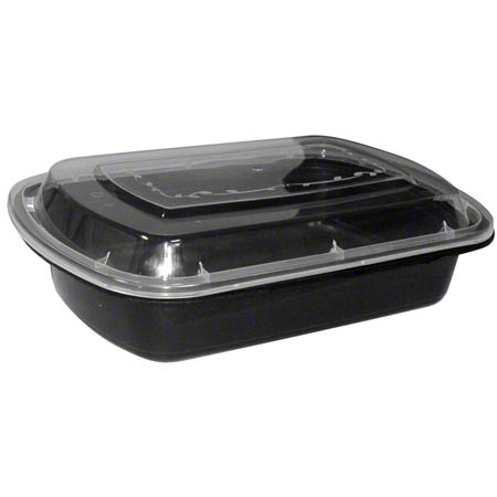 CARRY OUT 8x6 28 OZ MED OBLONG BLK COMBO 150/CS MK8310B