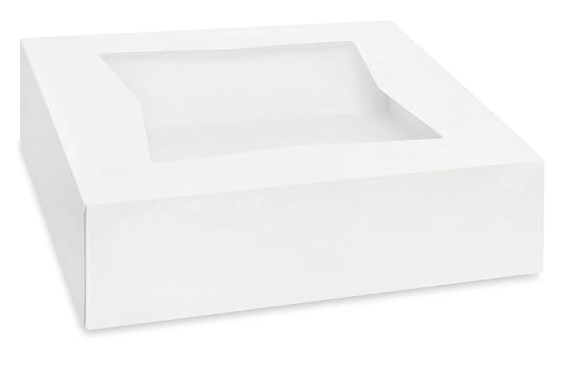 BAKERY BOX 9X9X2.5 WHITE W/WINDOW 200/CS