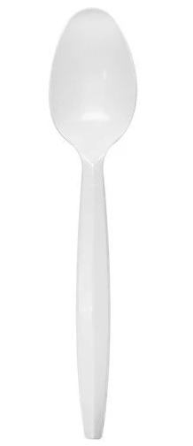 BULK TEA SPOON  WHT MEDIUM POLYPRO