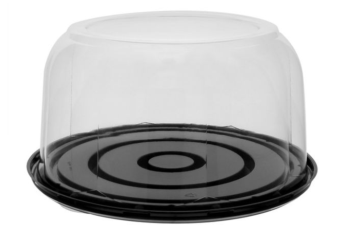 CAKE 10.5"X5.75 ROSE DOME BLK BASE COMBO FOR 8" CAKE PETE 100/CS YCB1025B575R