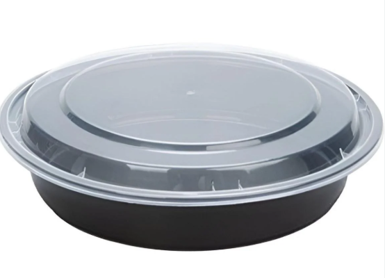 CARRY OUT 9" PLASTIC RND BLK-48 OZ COMBO (OVERSEAS)