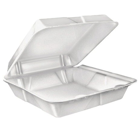 CARRYOUT 9X9 1 COMP  FOAM HINGED CONTAINER 200/CS 90HT1R