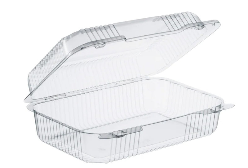 DART C40OUT1 STAYLOCK 9 3/8"X6 3/4"X3 1/8" CLEAR HINGED MEDIUM HIGH DOME OBLONG 250/CS C40UT1