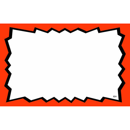 SIGN CARD 3X5 RED BURST