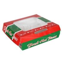 PIZZA BOX 7X7 HINGED WINDOW BOX "FRESH HOT PIZZA" 250/CS DPZA7WNDW