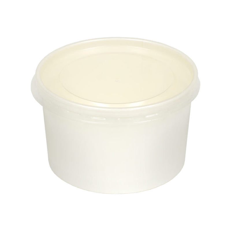 SOUP 16 OZ SQUAT CUP W/PP PLASTIC LID WHT COMBO PACK 216/CS