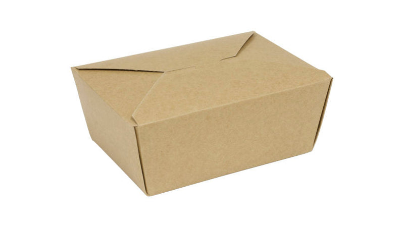 TAKE OUT #4 NATURAL KRAFT WAVE CARTON 7.75X5.5X3.5 WEB CORNER 90/CS