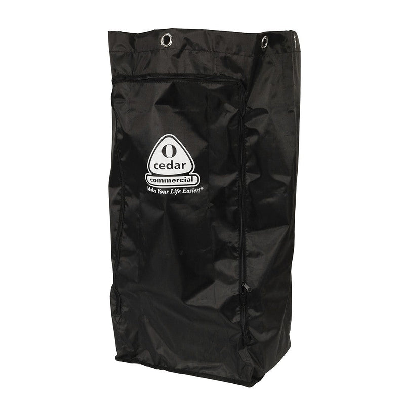 JANITOR CART REPLACEMENT BAG 25 GAL BLACK VINYL BAG WITH ZIPPER FOR EASY TRASH REMOVAL