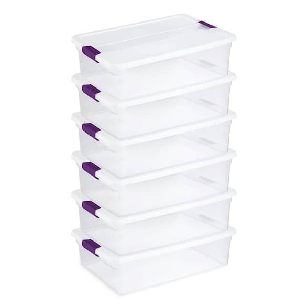 CLEAR 32 QT. STORAGE BINS 6/PK