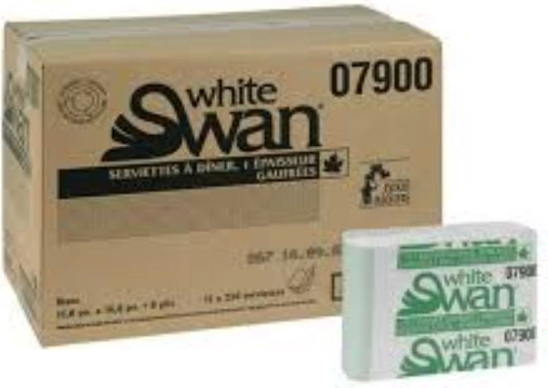 PAPER WHITE DINNER NAPKIN 15.8 X 16 1/8" FOLD 3000/CS 07900 SWAN